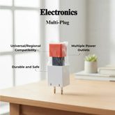 Multi-plug on a table with features highlighted